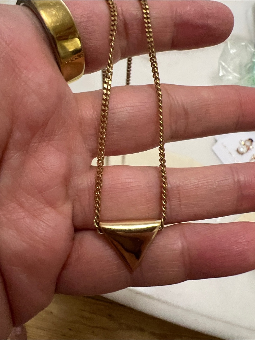 J. Crew Gold-tone Pyramid Pendant Necklace